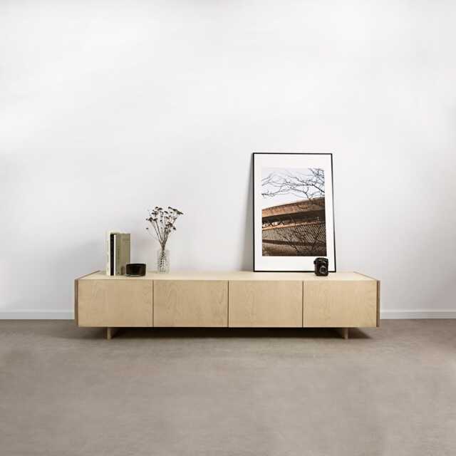 Ototo.03 Minimalist Plywood Media Console, Stand, Tv Cabinet, Filing Sideboard, Entertainment Center - image 1