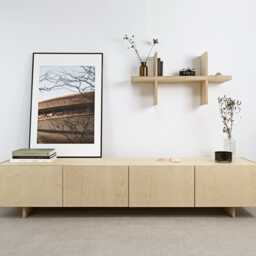Ototo.03 Minimalist Plywood Media Console, Stand, Tv Cabinet, Filing Sideboard, Entertainment Center - thumbnail 3