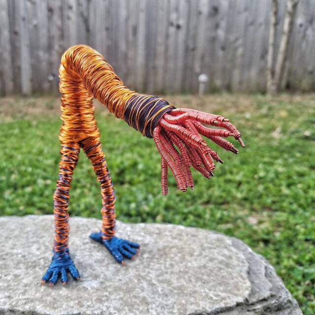 Tentacled Abomination - Bendable Copper Wire Creature Fun, Unique, Fully Poseable Hand-Made Out Of Recycled & Repurposed Materials - image 1