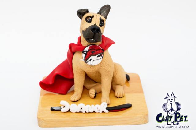 Custom Dog Sculpture Team Colors Pet Figurine, Sports Fan Gift - image 1
