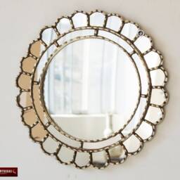 "Decorative Accent Round Mirror For Wall 17.7In ""Cuscaja Silver" - thumbnail 3