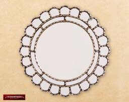 "Decorative Accent Round Mirror For Wall 17.7In ""Cuscaja Silver"