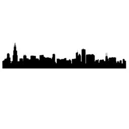 Chicago Skyline Silhouette Large Wall Decal Custom Vinyl Art Stickers - thumbnail 2