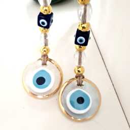 Glass Turkish Evil Eye Wall Hanging, Home Protection, Decoration, Gift For New Home, Home Decor, Amulet, Handmade Eye, Home Protection - thumbnail 2