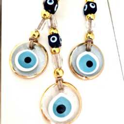 Glass Turkish Evil Eye Wall Hanging, Home Protection, Decoration, Gift For New Home, Home Decor, Amulet, Handmade Eye, Home Protection - thumbnail 3