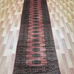 2.6x11 Pink Color Bokhara Rug - 0.80x3.30 cm Hallway Stairs Bukhara Runner Woolen Afghan - thumbnail 2