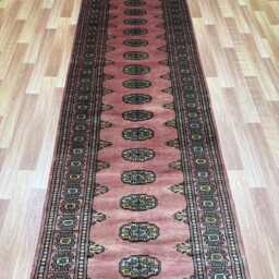 2.6x11 Pink Color Bokhara Rug - 0.80x3.30 cm Hallway Stairs Bukhara Runner Woolen Afghan - thumbnail 3