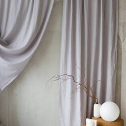 Tab Top Curtains in Silver Gray Color. 100% Natural Linen Curtain From Medium Weight Fabric. Custom Size Window Drape. Choose 47Colors - thumbnail 3