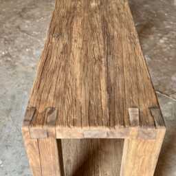 100 Year Old Oak Narrow Kitchen Island - Rustic Farmhouse Long Counter Table - thumbnail 3
