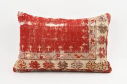 Vintage Kilim Lumbar Pillow Cover 16x24 Tribal Wool Cushion