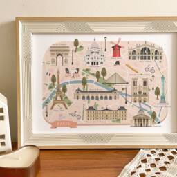 Paris Map, Illustrated Map Of Paris, Print, Art, Travel Poster, Illustration, Gift, French Poster - thumbnail 2