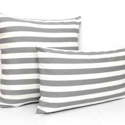 Horizontal Stripe Pillow Cover Heavy Duty Cotton Lumbar Cushion - thumbnail 2