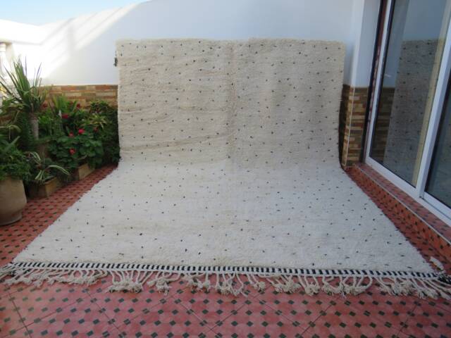 Moroccan Rug- Beniouraincarpet-Berber Vintage Rug - Beni Ourain Area Wool Anime Hand Tufted Rugs- Rugvintage Fabric Scraps - image 1