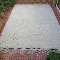 Moroccan Rug- Beniouraincarpet-Berber Vintage Rug - Beni Ourain Area Wool Anime Hand Tufted Rugs- Rugvintage Fabric Scraps - thumbnail 3