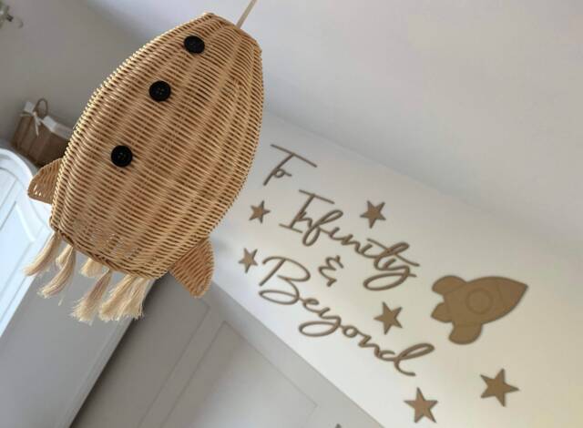 To Infinity & Beyond Children's Bedroom Wall Art Sign - Decor Kid's Decor Rocket & Stars Playroom Nursery - image 1