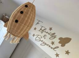 To Infinity & Beyond Children's Bedroom Wall Art Sign - Decor Kid's Decor Rocket & Stars Playroom Nursery - thumbnail 1
