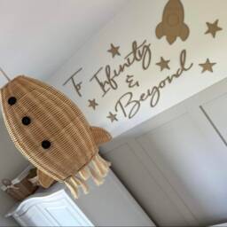 To Infinity & Beyond Children's Bedroom Wall Art Sign - Decor Kid's Decor Rocket & Stars Playroom Nursery - thumbnail 3