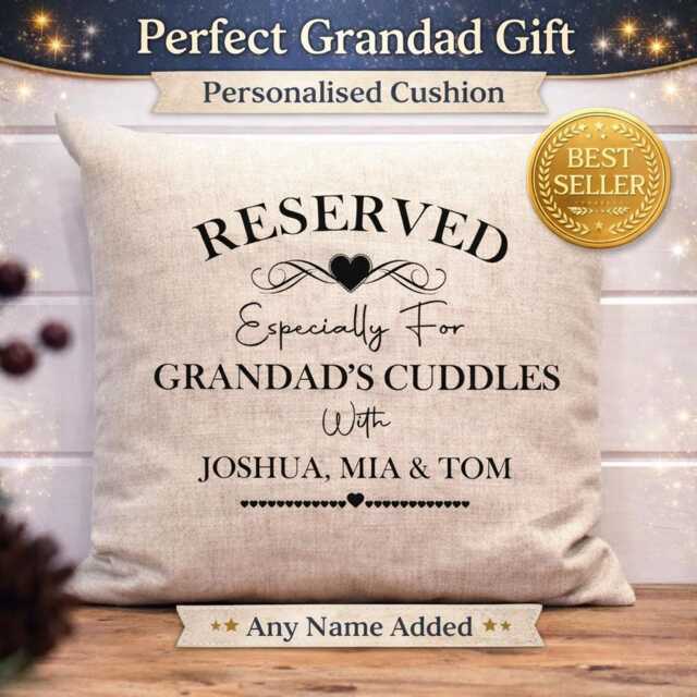 Personalised Grandad Cushion - Cuddles Gift Fathers Day Custom Grandparent - image 1