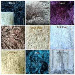 Faux Fur Round Pillows - Set Of 2 - Shaggy Mongolian Llama Sheepskin - thumbnail 4