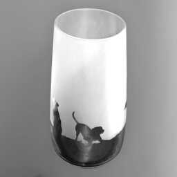 Labrador Vase - 30cm Crystal Glass Flower Vase With Labrador Retriever Frieze Design - thumbnail 2