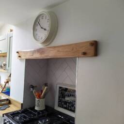 Facia, Lintel Beam, Handmade From Air Dried French Oak. With Or Without Pegs, Comes With Fitted Brackets Ready To Hang - thumbnail 3