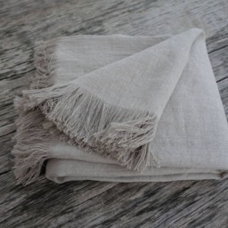 Linen Blanket, Fringed Linen Throw, Natural Flax Softened Bedspread, 260 Gsm - thumbnail 3
