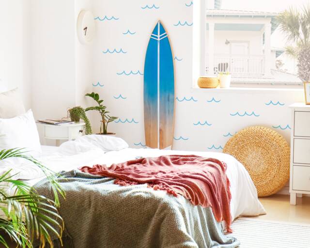 Ocean Wave Wall Decals - Removable Decor, Nursery Decals, Nautical Kids Room Stickers - image 1