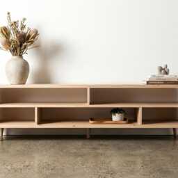 The Artisan Nook/Handmade Solid Wood Tv Stand Mid Century Custom Wooden Media Console - thumbnail 2