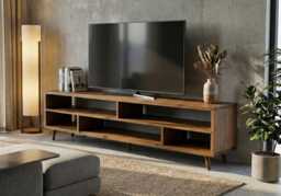 The Artisan Nook/Handmade Solid Wood Tv Stand Mid Century Custom Wooden Media Console - thumbnail 1