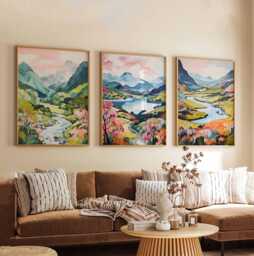 Set Of 3 Snowdonia National Park Poster, Wales Travel Print, Wall Art, Welsh Decor, Gift