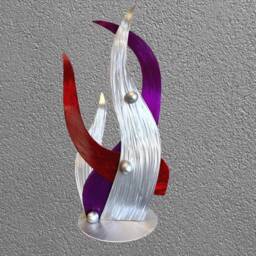 Brushed Aluminum Abstract Sculpture By Tony Viscardi - Modern Indoor Outdoor Art - thumbnail 4