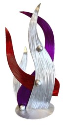 Brushed Aluminum Abstract Sculpture By Tony Viscardi - Modern Indoor Outdoor Art - thumbnail 3