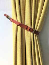 Minimalist Leather Curtain Tie-Back Elegant Window Treatment