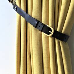 Minimalist Leather Curtain Tie-Back Elegant Window Treatment - thumbnail 3