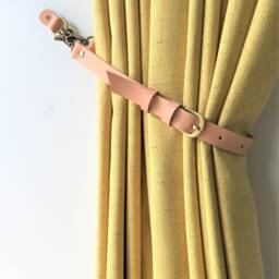 Minimalist Leather Curtain Tie-Back Elegant Window Treatment - thumbnail 2