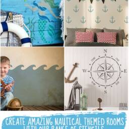 Nautical Stencil Set Coastal Home Decor, Furniture Art - thumbnail 3