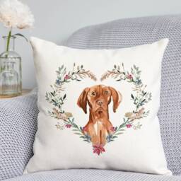 Floral Vizsla Cushion