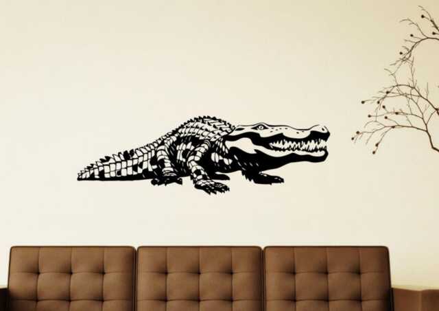 Crocodile Wall Decal Vinyl Sticker Animal Beast Alligator Predator Art Design Murals Interior Home Decor - 7Cro6 - image 1