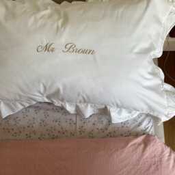 Personalised Pillowcase Frilly With Custom Embroidery Monogrammed Cottagecore - thumbnail 4