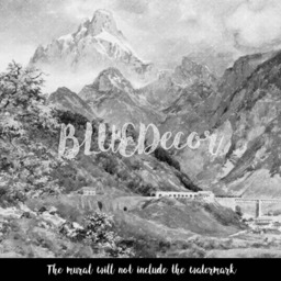 Alps Landscape Wall Mural, Removable Wallpaper, Covering, Self Adhesive, Mountains, Nature, Peel & Stick, Decal, Decor #90 - thumbnail 4