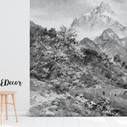 Alps Landscape Wall Mural, Removable Wallpaper, Covering, Self Adhesive, Mountains, Nature, Peel & Stick, Decal, Decor #90 - thumbnail 3