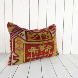 Vintage Turkish Kilim Pillow Cover Handmade Anatolian Cushion - 16x24 - thumbnail 2