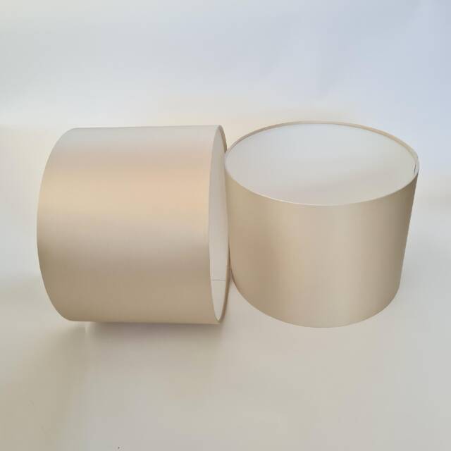 Beige Cream Satin Lampshade With White Lining - image 1