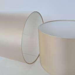 Beige Cream Satin Lampshade With White Lining - thumbnail 3