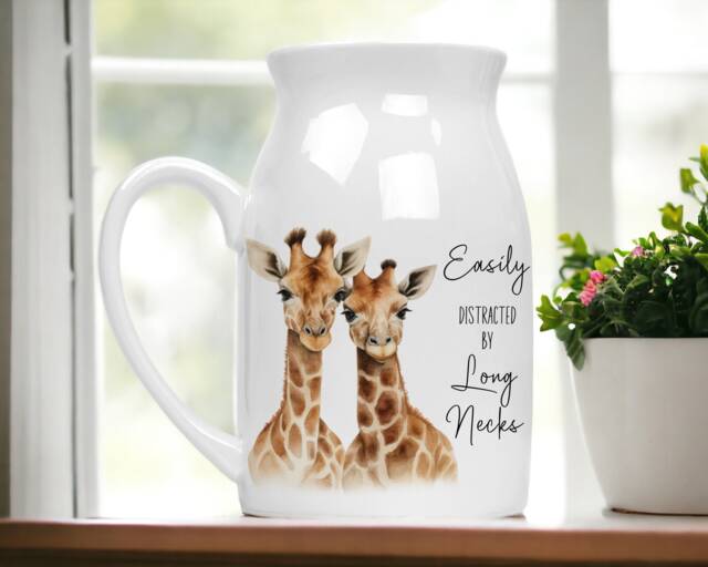 Watercolor Giraffe Vase - Funny Quote Gift For Lovers