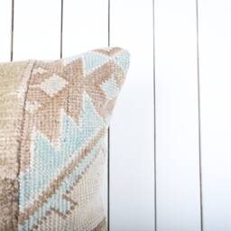 Turkish Kilim Pillow Cover 24x24 Inch Vintage Anatolian Throw - thumbnail 3