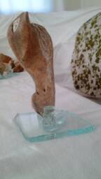 Jagdvogel - Patinierter Naturstein Von Der Lykischen K??ste/T??rkei Naturform Mit Gravuren Verziert Und Als Figur Angedeutet - thumbnail 1