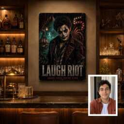 Personalised Dark Carnival Trickster Canvas From Photo, Custom Text Villain Wall Art Gift For Gothic Rooms, Decor Birthday UK - thumbnail 3