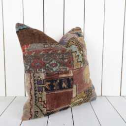 Vintage Turkish Kilim Pillow Bohemian Cushion Cover - 16x16 - thumbnail 2