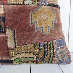 Vintage Turkish Kilim Pillow Bohemian Cushion Cover - 16x16 - thumbnail 3